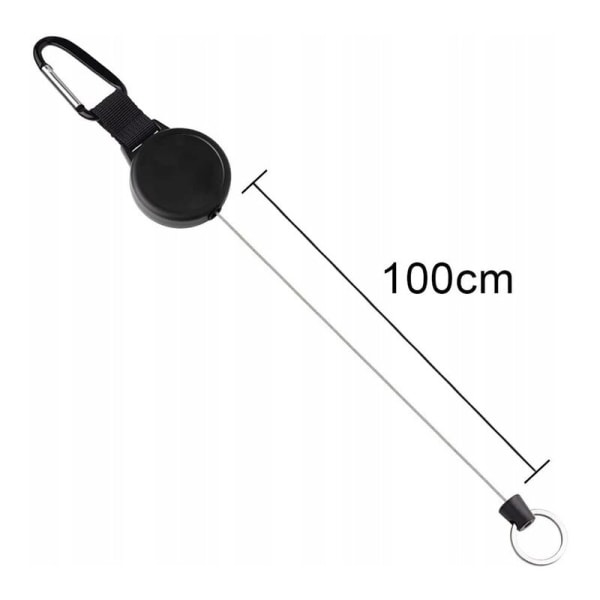 Kuuqa Triomphe Trækbart Nøglering med 60 cm Metal Kabel, Robust