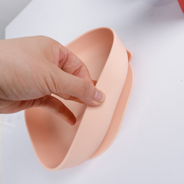 Rosa silikon baby matbord set, med sugkopp, halkfri
