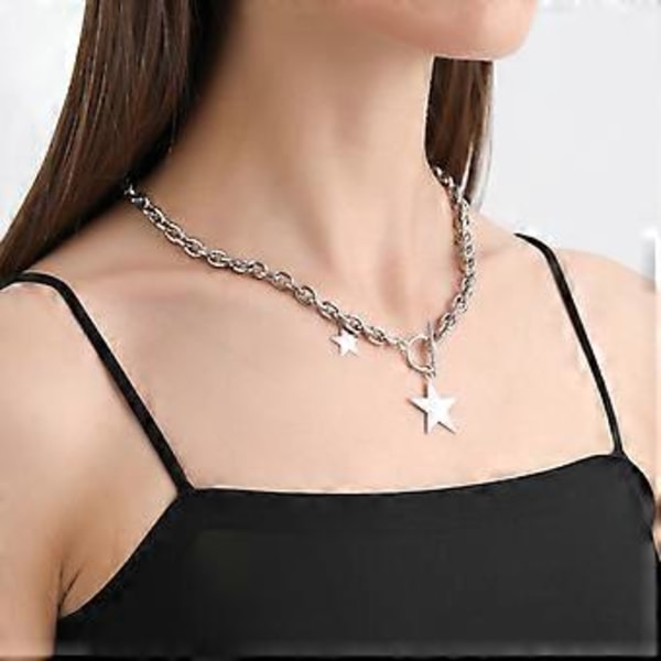 Fashion Trend Let Luksus Niche Kravebenskæde Temperament Simpel Kold Vind Femtakket Stjerne Armbånd Halskæde Bracelet