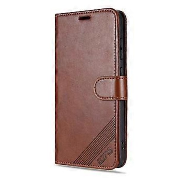 AZNS Honor Play 60 5G Kotelo Naarmuuntumaton PU Nahka Jalusta Lompakko Puhelinkotelo Brown