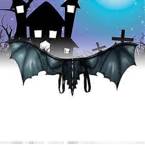 Svarte Halloween Dragevinger Cosplay Performance Prop Dekorasjon Scene Ikke-vevde Vinger Rekvisitter for Voksne