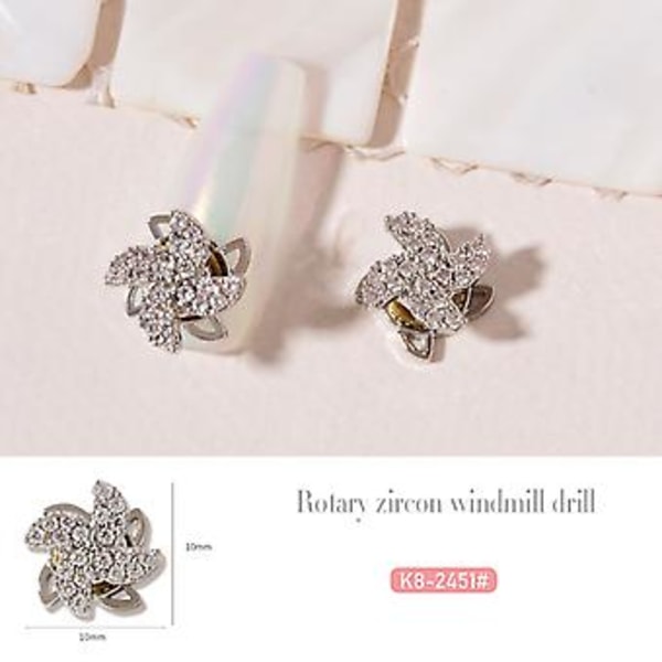 Nye Negle Tilbehør Zirkon Diamant Roterende Negle Transfer PerlerD