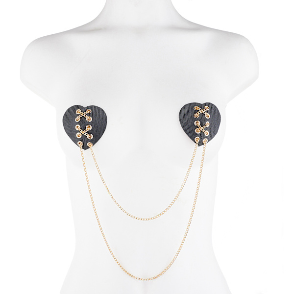 Rhinestone Kroppkjede BH Hjerte Krystall Bryst Bikini Smykker Spa
