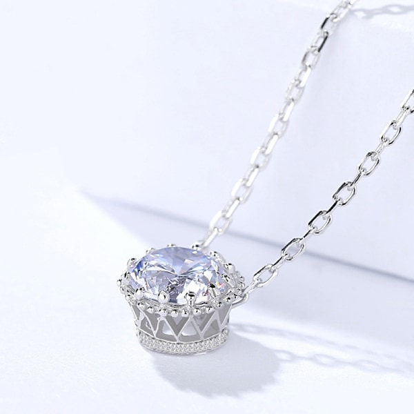 s925 sterling silver halsband mode drottning halsband liten krona