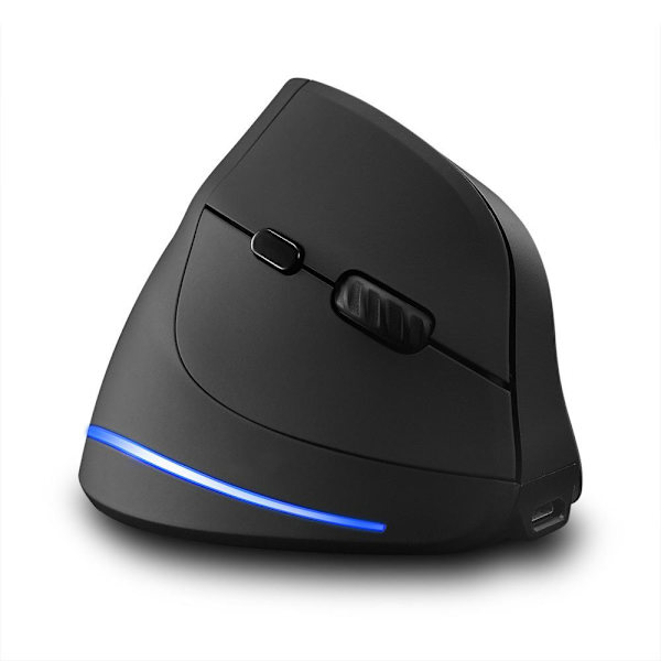 Vertikal mus, ergonomisk design, bærbar trådløs mus, 2.4G o