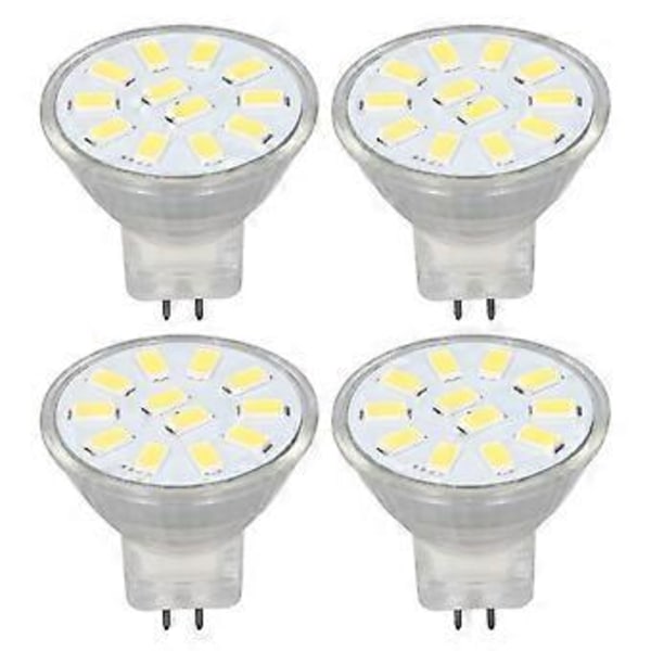 4 kpl/setti MR11 LED-spottivalopolttimo kaksoisneulakannalla 360° lämmönpoisto 3W 12 LED-lamppu Kylmä valkoinen