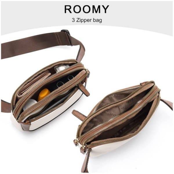 Midjeväska Mini, Justerbar axelrem för Crossbody - Vit Brun