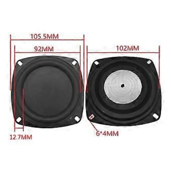Universal 2/3/4 tommer Bass Højttalerplade Passiv Membran Dele Membran Bass Vibrationsplader DIY Woofer Højttalerplade 4 inches square