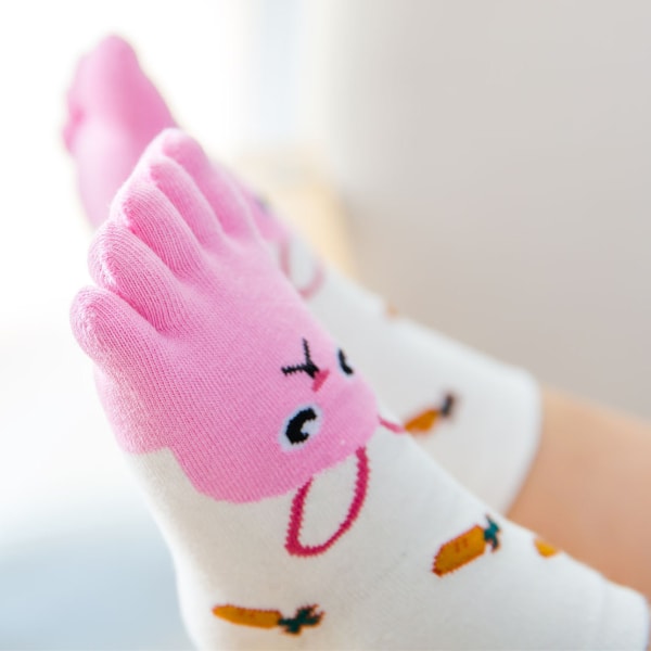 1 par børns femtå bomuldsstrømper Five finger sokker bomuld