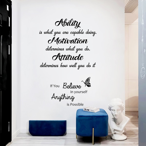 Vinyyli seinätarra Motivaatio Asenne Uskalla Uskoo Itseesi