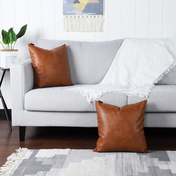 Set med 2 (30*50 cm) kuddfodral i lyxigt konstläder