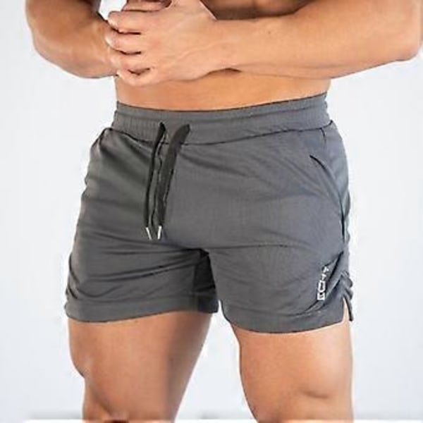 Träningsshorts för män Gymshorts Träning Bodybuilding Gym Sport Herr Casual Kläder Gray M