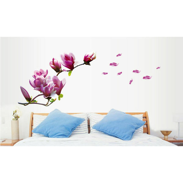 Interiør spisestue soveværelse stue baggrund dekoration magnolia blomst vægklistermærke til hjem og have dekoration