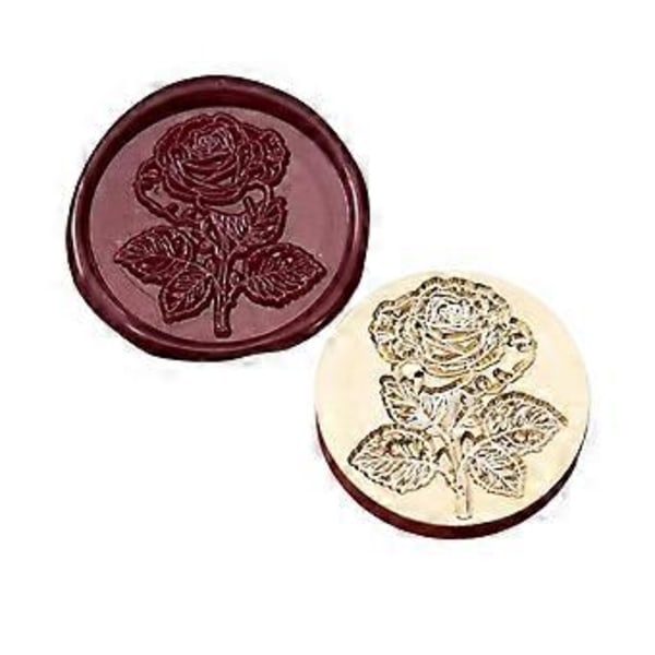 Messinghode Gresskar Seglstempel Plante Forseglingsvoks Stempel Edderkopper Voks Seglstempel for Kort Brev Invitasjoner Dekorasjon rose 1