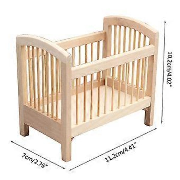 1:12 Miniatyr Babysäng Dockskåpsmöbler Säng Flickor Bjds för Docktillbehör Vuxen Låtsaslek för Lekhus Landskap Scen A