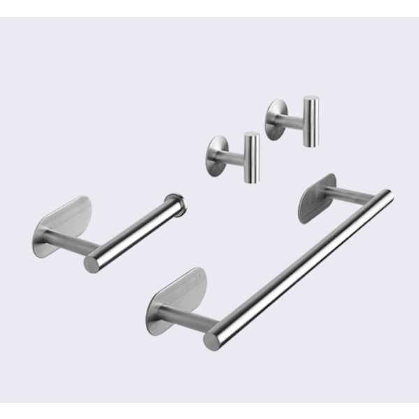 4-osainen kylpyhuoneen pyyheteline 41cm ruostumaton teräs itseliimautuva 30