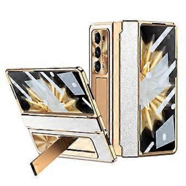Til Honor Magic V2 5G Kickstand Mobiltelefon Shell Hårdt PC Cover Etui med Hærdet Glas Skærmfilm Style F