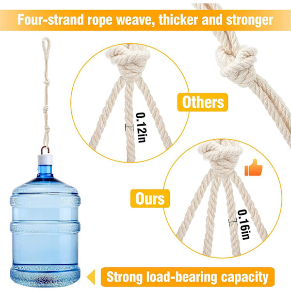6 st Macrame Beige Växt Hängare Förlängare Rep Växt Hängande Korg Förlängare (Beige)