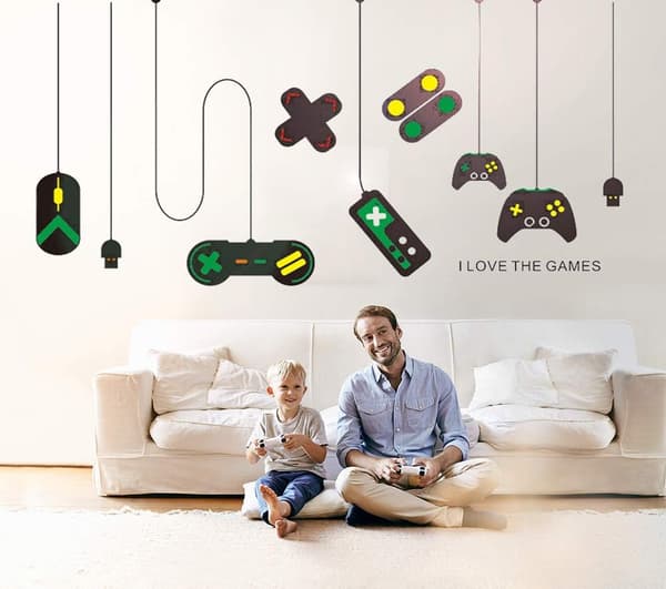 Spelväggsdekaler Spelkontroll Joystick Spelyta Väggdekal