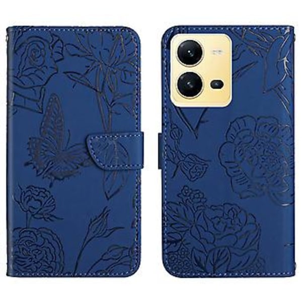 HT03 Nahkakotelo vivo X80 Lite/V25 5G -puhelimelle Blue