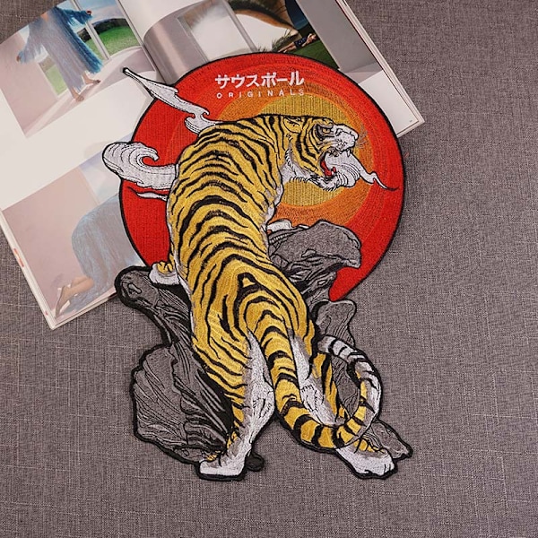 Store Brølende Tiger Merker Stryke på Merker Dyremerker for Jakker