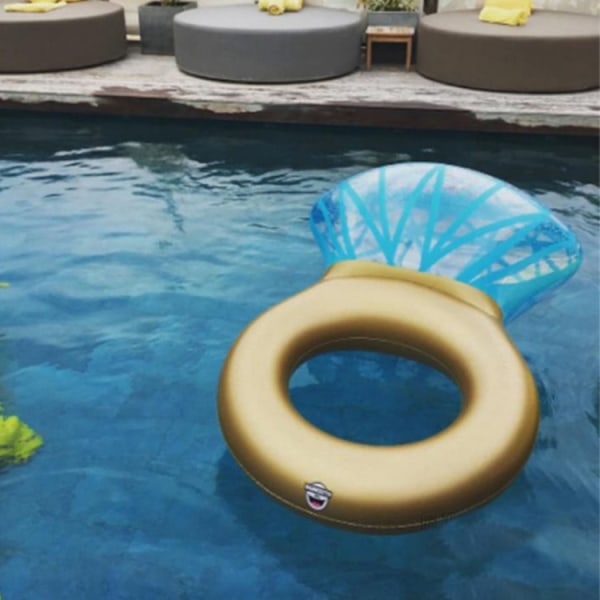 Uppblåsbar poolboj för vuxna, diamantformad, 120 x 140 cm, sommarbad