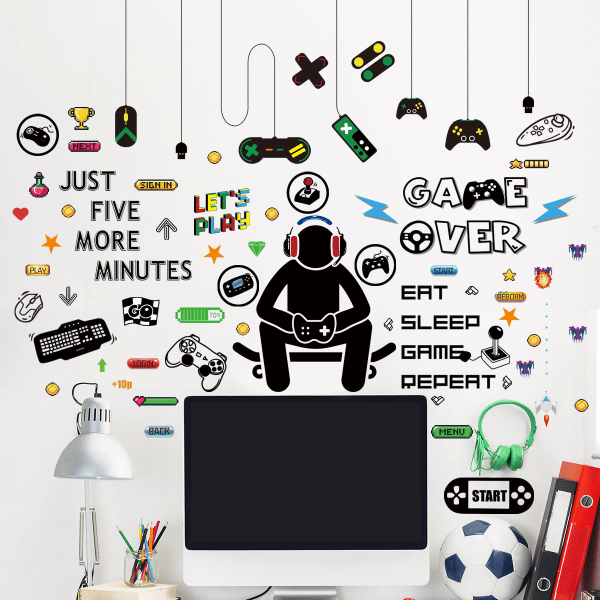 Gamer Room Decor Gaming Väggdekaler Sticker Gamer Decals Boys Ro