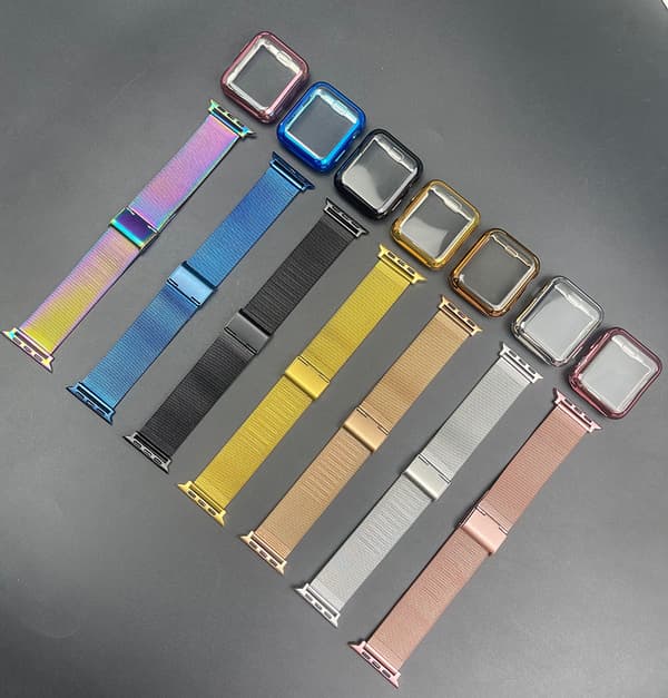 40mm sølvrem med silikondeksel og Apple Watch-rem, magne