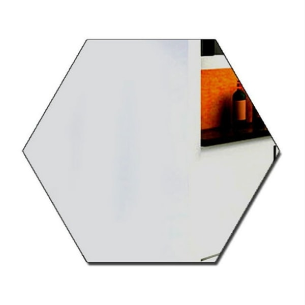 12 stk. 3D Hexagon Akryl Spejl Vægstickers DIY Kunst Dekoration