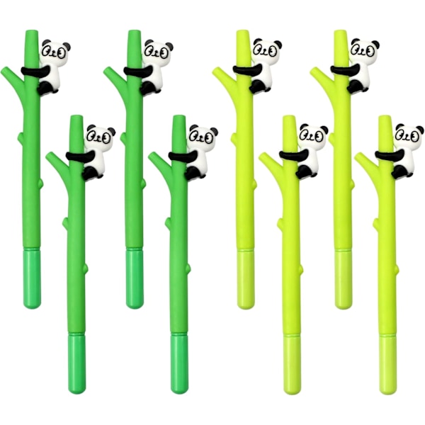 8 stk. Panda Gel Penne med Sort Blæk, 0,5 mm Kawaii Panda Gel Penne,