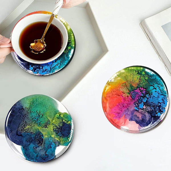 5 stk. Coasters i Harpiksforme, Coasters i Silikonforme til Epoxyharpiks
