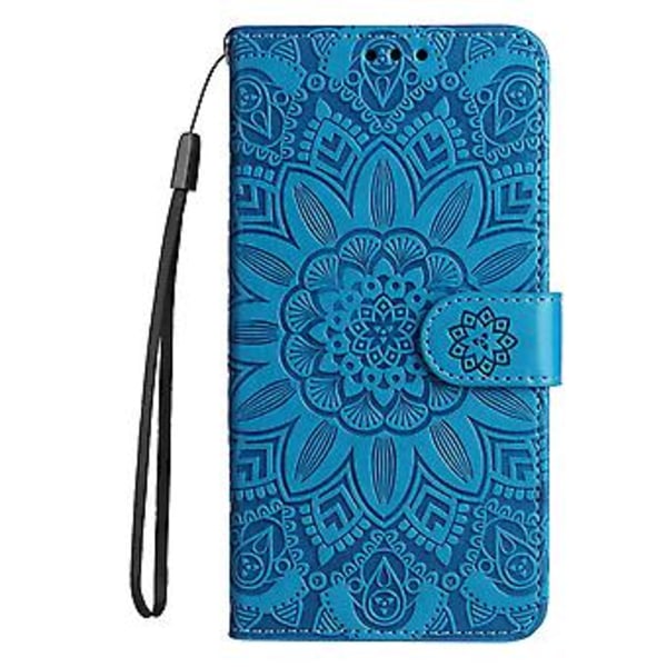 Solros Läder Telefonfodral För Huawei nova Y61 Blue