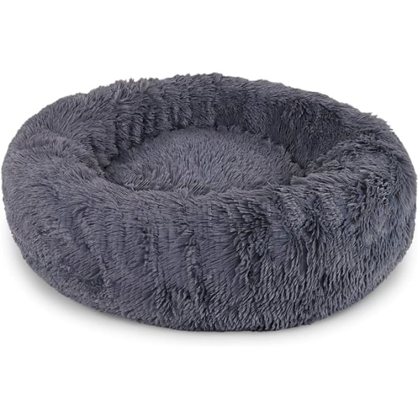 (S) 40 cm ? Mörkgrå Rund Korg Hundkudde Kattkorg Donut