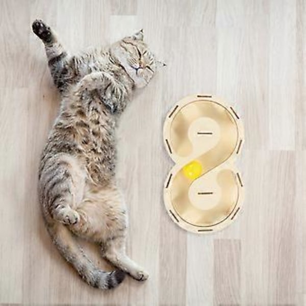 1 Set Katt Träbana Leksak Interaktiv Bana Kattleksak Kattretande Bana Leksak Inomhus Kattleksak