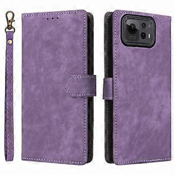 Til Asus Zenfone 12 Ultra 5G Etui Wallet RFID-blokering PU Læder Cover Visningsstativ Purple