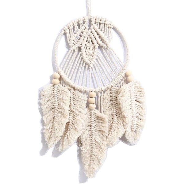 Stor Boheme Macrame Drømmefanger Vævet Bomulds Macrame Vægdekoration