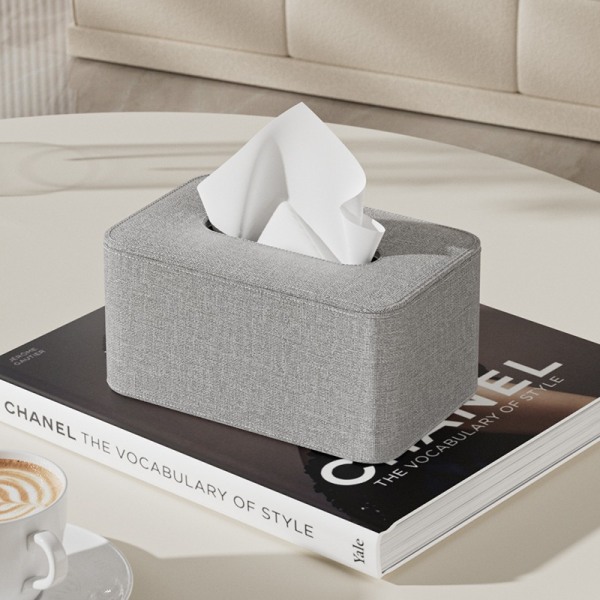 Gris 19 * 12 * 10cm léger luxe haut de gamme rectangulaire Lin mo