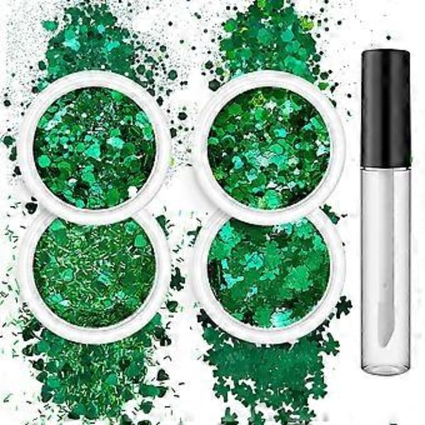 4 Ask Nagelkonst Glitter Paljetter Nagel Flakes Design Holografiska Nagelkonst Tillbehör för Kvinnor Flickor Manikyr Glimmer Set of 15