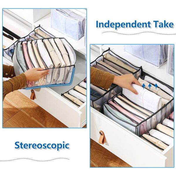 Tøjskuffesortering, Foldbar Net Opbevaringsboks, Skabssortering