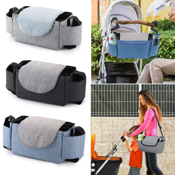 Baby Buggy Organizer Vagn Barnvagn Mugghållare Väskor Mamma Väska Uni