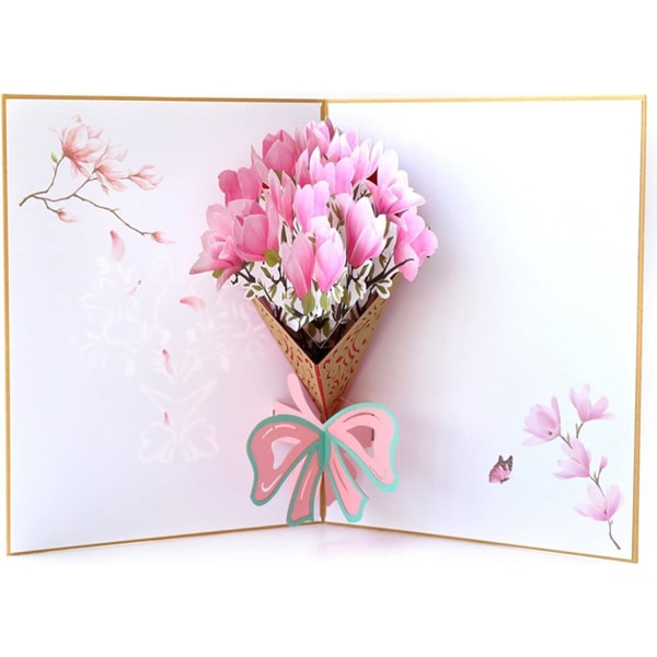 Flower Pop Up Card, 3D fødselsdag Pop Up Card, 3D Valentinsdag
