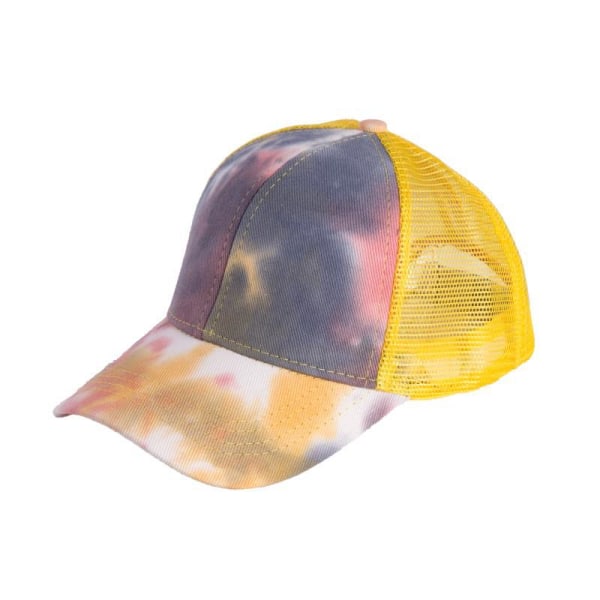 Tie-dye ponytail baseball cap Yellow