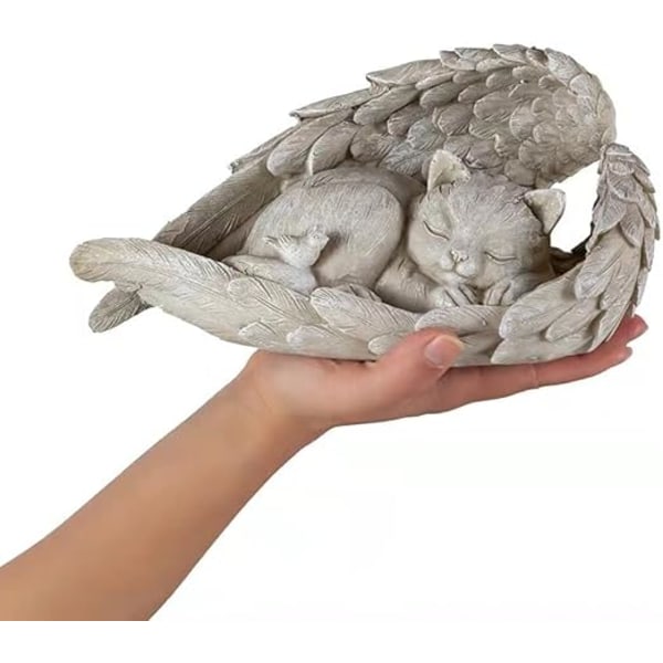 1 stk. Resin Statue Cat Angel Memorial Statue til minne om vår tapte