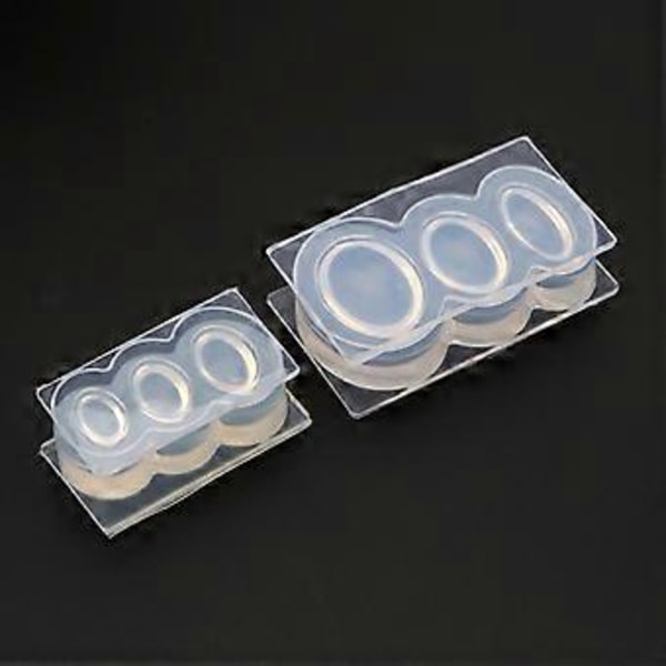 Ellipse Smykker Støping Epoksy Silikonform Oval Rund for Håndverk UV Resin Anheng Øredobber Laging Håndverk 10