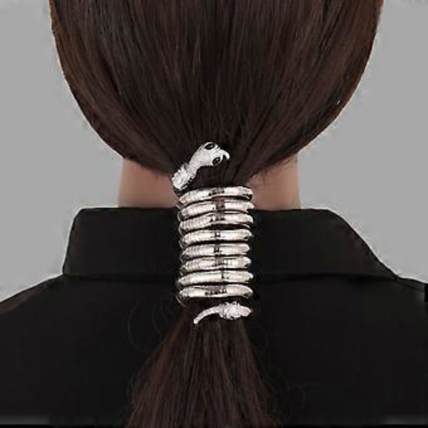 Punk Ormhalsband Unikt Böjbart Ormarmband Flexibelt Flerlagers Metall Ormhalsband Armband Smycken för Kvinnor Silver Dragon 2