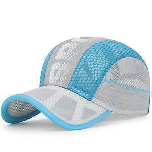Børne Baseball Cap Mesh Cap Justerbar Trucker Cap Åndbar Anti-UV Skygge Sommer Solhat blågrå grey