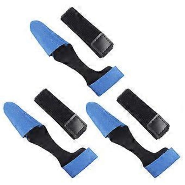 3 Set Fiske Spötoppskydd och Spöband Rörhylsor Skyddsfodral Fästrem Spöhållare Handskar Fäste Rem Blå Blue