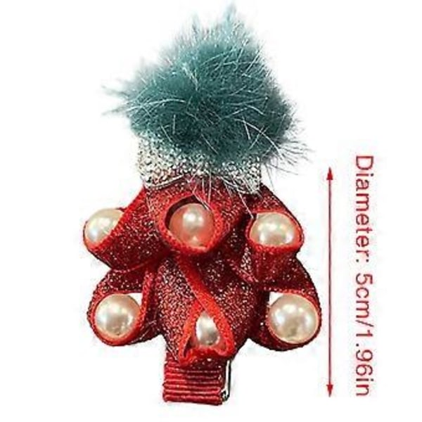 Sött Hårspänne Glitter Julgran Form Ankklämma Hårklämma för Hästsvans Lugg Hårnålar för Tonåringar Barn 6 6