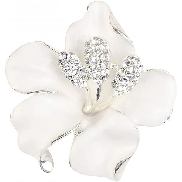 Elegant brosch i form av blommor och kristall