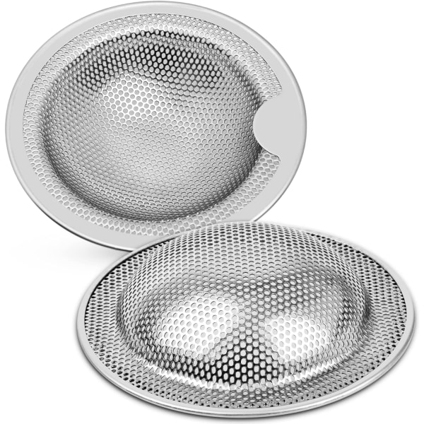 Sett med to rustfrie stålsil for vask (10 cm)